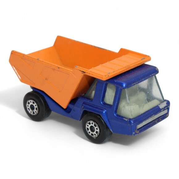Vintage 1975 Lesney Matchbox #23 Atlas Dump Truck Blue & Orange Die-Cast Toy Eng - Picture 3 of 7
